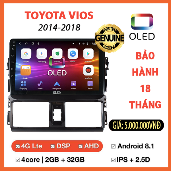 MÀN HÌNH OLED TOYOTA VIOS 2014 - 2018