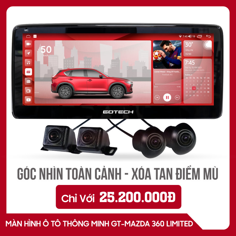 Màn hình android ô tô Gotech GT-MAZDA 360 Limited