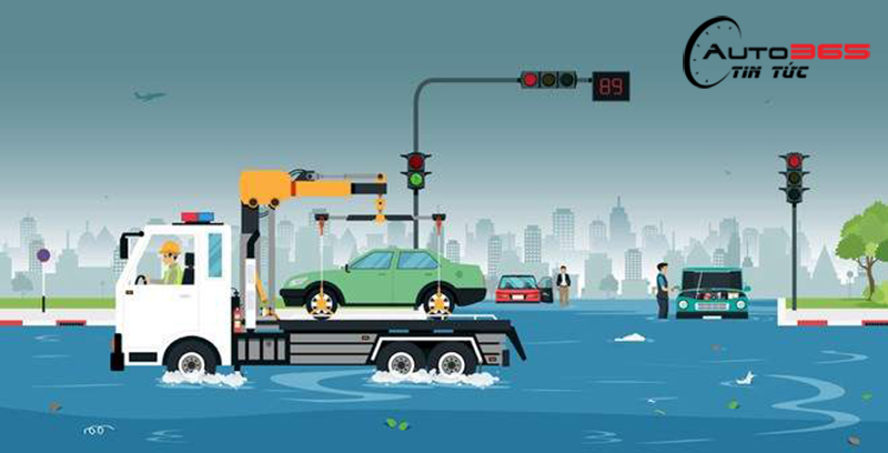 Cách xử lý khi ô tô bị ngập nước, thủy kích.