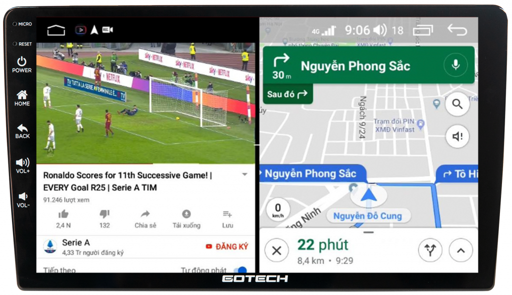 Gotech GT8 Max chạy đa nhiệm ứng dụng mượt mà