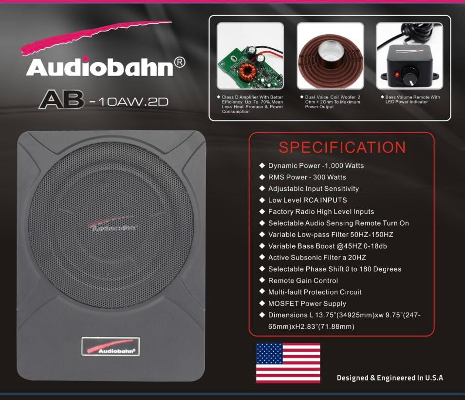 Sub gầm ghế Audiobahn AB-10AW.2D