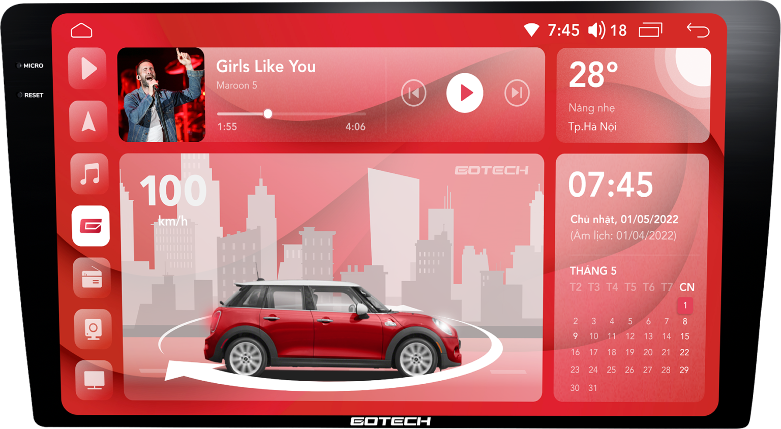 MÀN HÌNH Ô TÔ THÔNG MINH GOTECH GT2K 360
