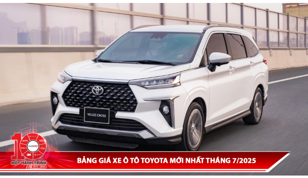 Bảng giá xe Toyota mới nhất tháng 7/2025