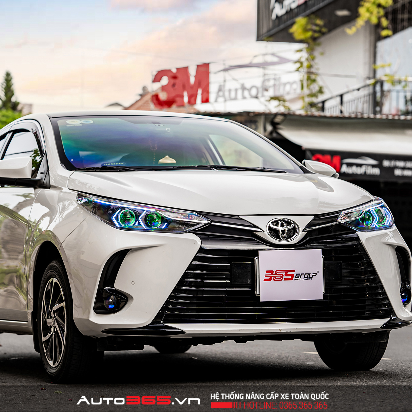 Toyota Vios kết hợp combo Bi Led GTR Premium 2.0, Bi LED X-Light V20 New và Bi gầm X-Light F10 New